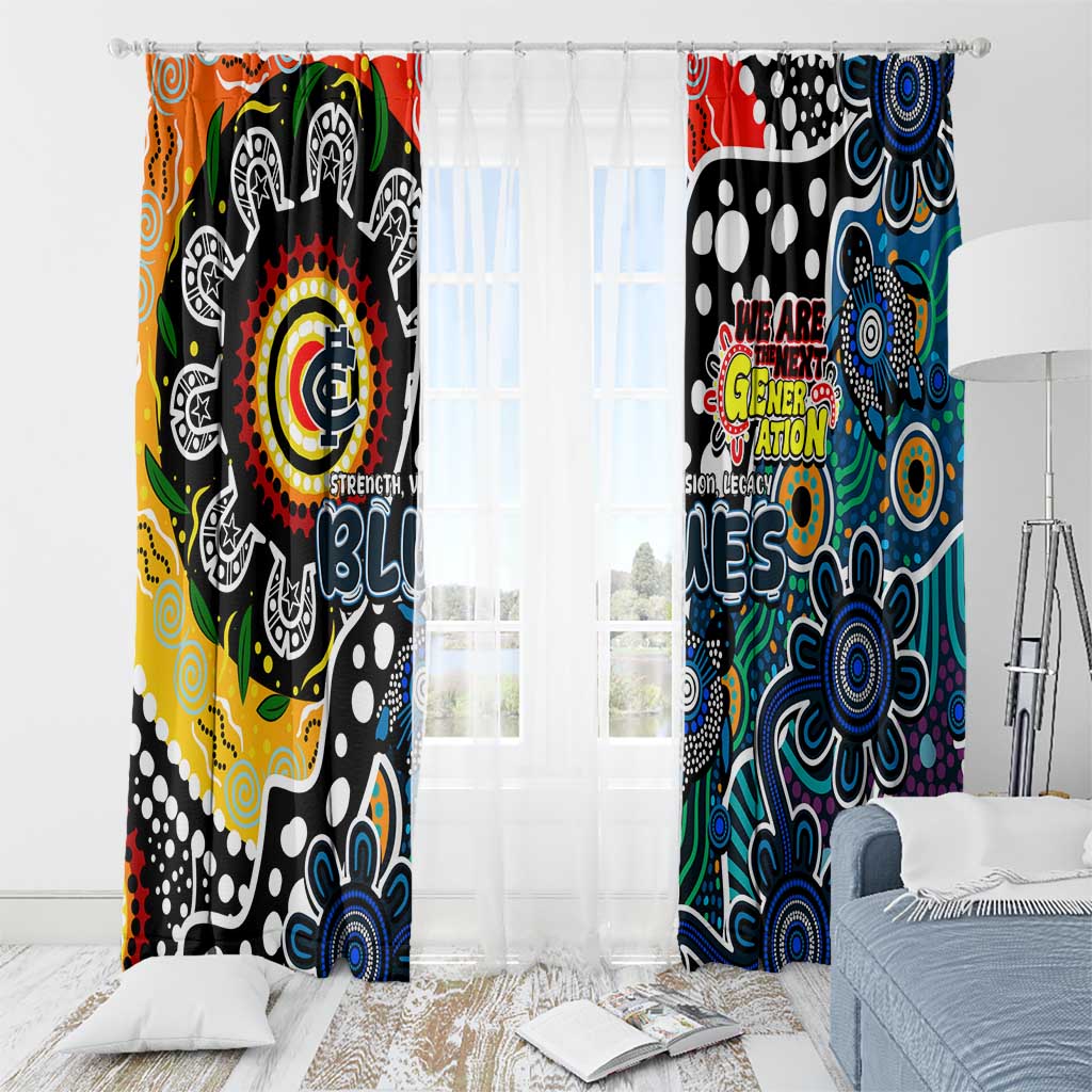 Blues AFL Celebrating 50 Years of Naidoc Window Curtain NAIDOC Week 2025 Aboriginal
