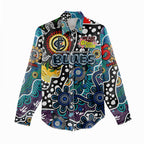 Personalised Blues AFL Celebrating 50 Years of Naidoc Women Casual Shirt NAIDOC Week 2025 Aboriginal