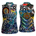 Personalised Blues AFL Celebrating 50 Years of Naidoc Women Sleeveless Polo Shirt NAIDOC Week 2025 Aboriginal