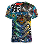 Personalised Blues AFL Celebrating 50 Years of Naidoc Women V-Neck T-Shirt NAIDOC Week 2025 Aboriginal