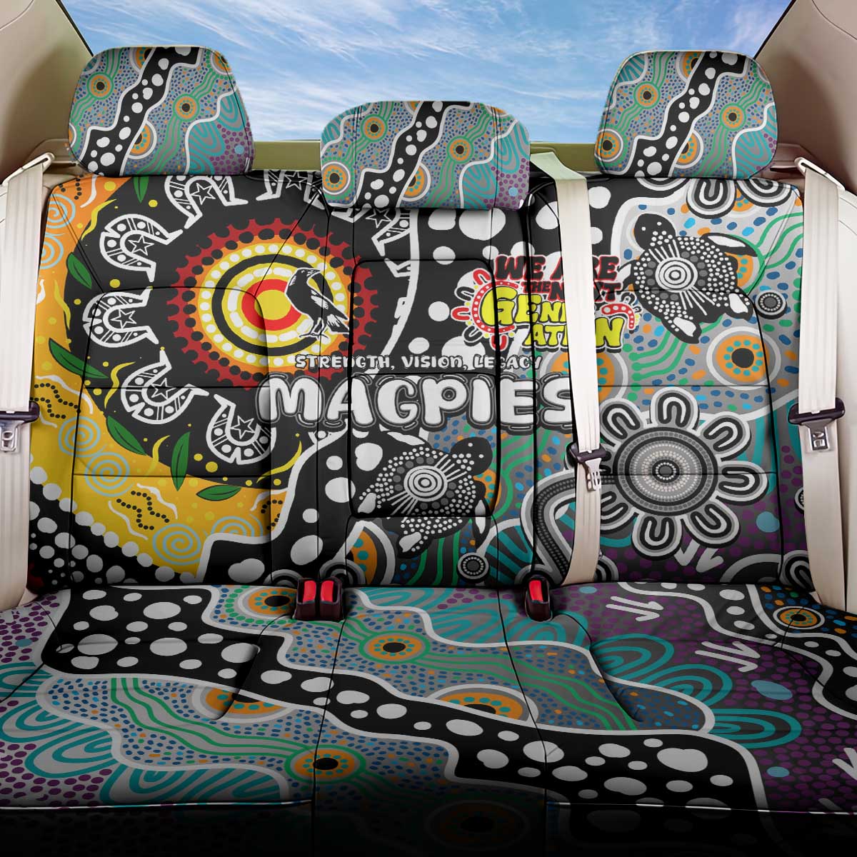 Magpies AFL Celebrating 50 Years of Naidoc Back Car Seat Cover NAIDOC Week 2025 Aboriginal