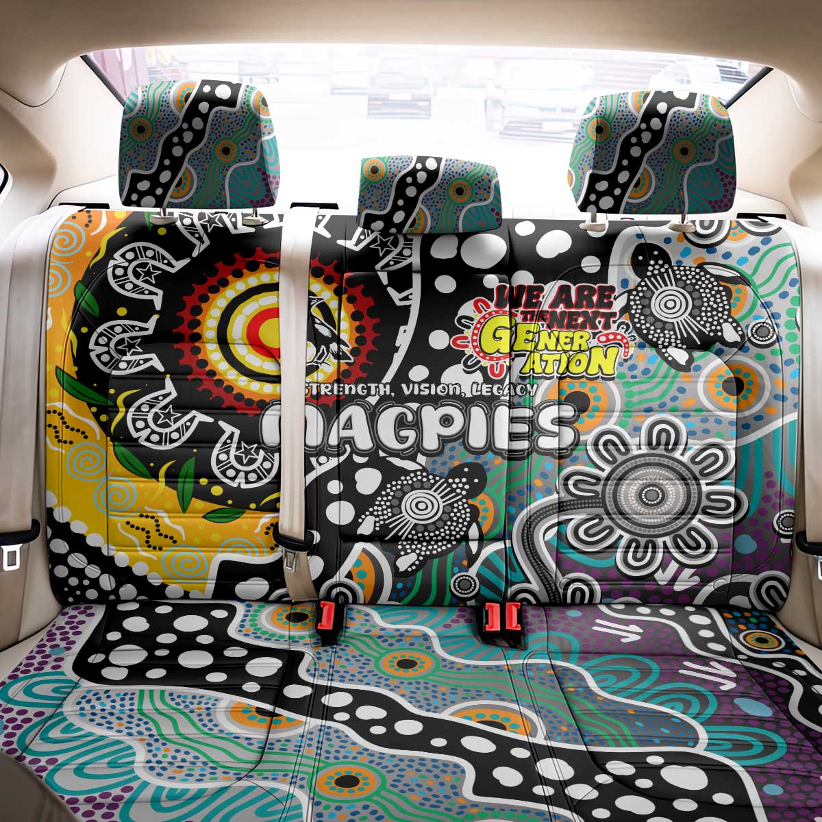 Magpies AFL Celebrating 50 Years of Naidoc Back Car Seat Cover NAIDOC Week 2025 Aboriginal