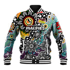 Personalised Magpies AFL Celebrating 50 Years of Naidoc Baseball Jacket NAIDOC Week 2025 Aboriginal