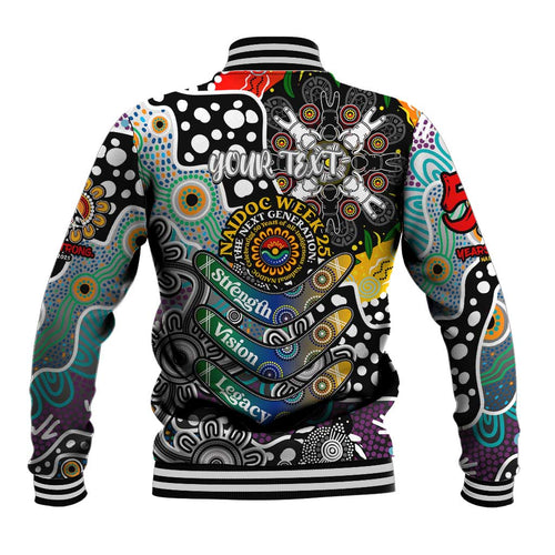 Personalised Magpies AFL Celebrating 50 Years of Naidoc Baseball Jacket NAIDOC Week 2025 Aboriginal