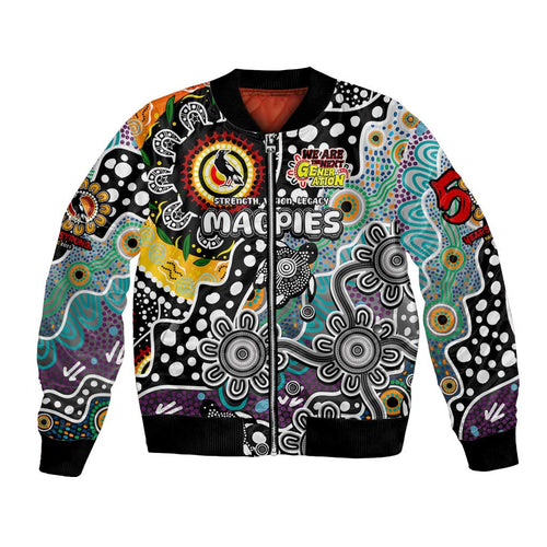 Personalised Magpies AFL Celebrating 50 Years of Naidoc Bomber Jacket NAIDOC Week 2025 Aboriginal