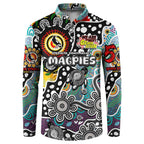 Personalised Magpies AFL Celebrating 50 Years of Naidoc Button Sweatshirt NAIDOC Week 2025 Aboriginal