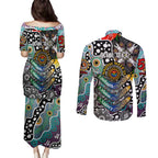 Personalised Magpies AFL Celebrating 50 Years of Naidoc Couples Matching Puletasi and Long Sleeve Button Shirt NAIDOC Week 2025 Aboriginal