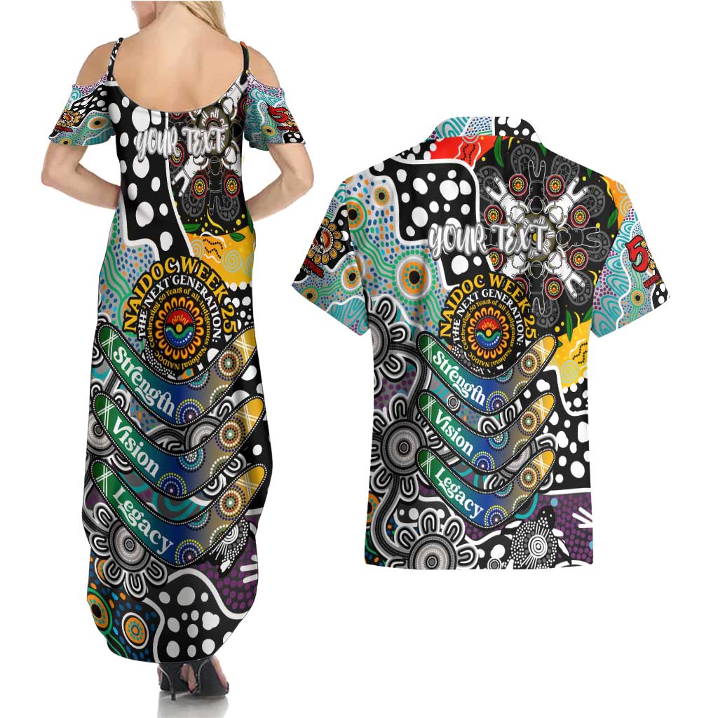 Personalised Magpies AFL Celebrating 50 Years of Naidoc Couples Matching Summer Maxi Dress and Hawaiian Shirt NAIDOC Week 2025 Aboriginal