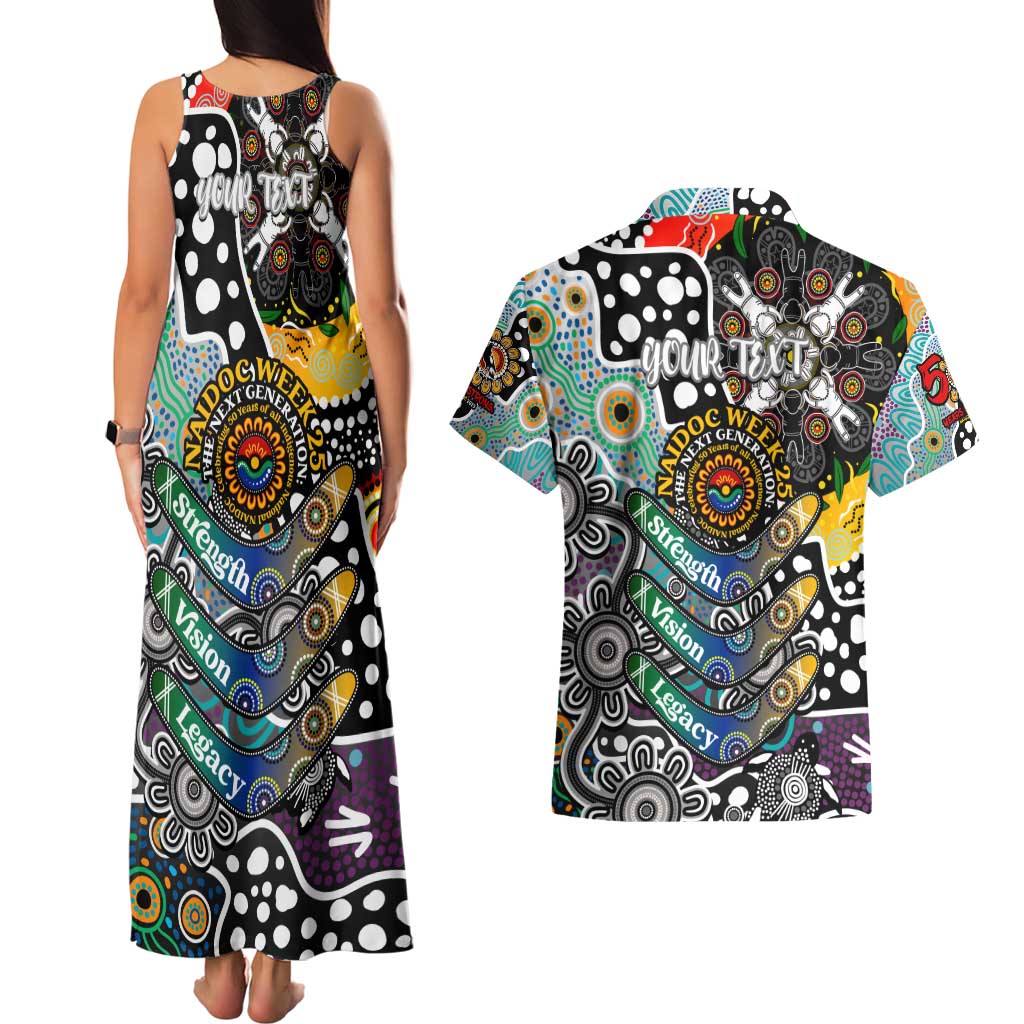 Personalised Magpies AFL Celebrating 50 Years of Naidoc Couples Matching Tank Maxi Dress and Hawaiian Shirt NAIDOC Week 2025 Aboriginal