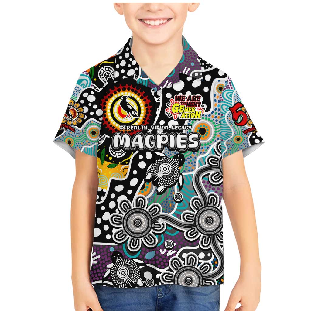 Personalised Magpies AFL Celebrating 50 Years of Naidoc Family Matching Mermaid Dress and Hawaiian Shirt NAIDOC Week 2025 Aboriginal