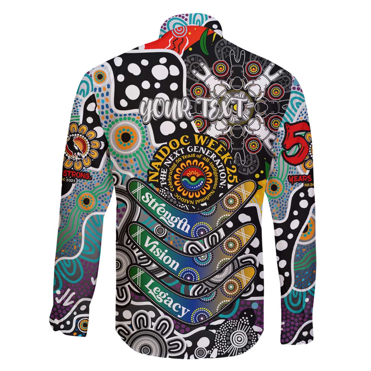 Personalised Magpies AFL Celebrating 50 Years of Naidoc Family Matching Off The Shoulder Long Sleeve Dress and Hawaiian Shirt NAIDOC Week 2025 Aboriginal