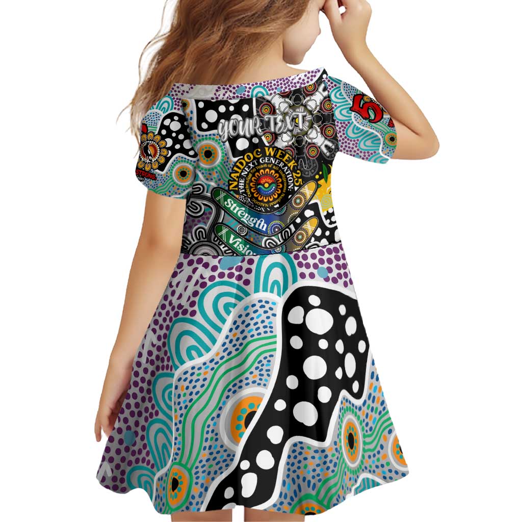 Personalised Magpies AFL Celebrating 50 Years of Naidoc Family Matching Off Shoulder Short Dress and Hawaiian Shirt NAIDOC Week 2025 Aboriginal