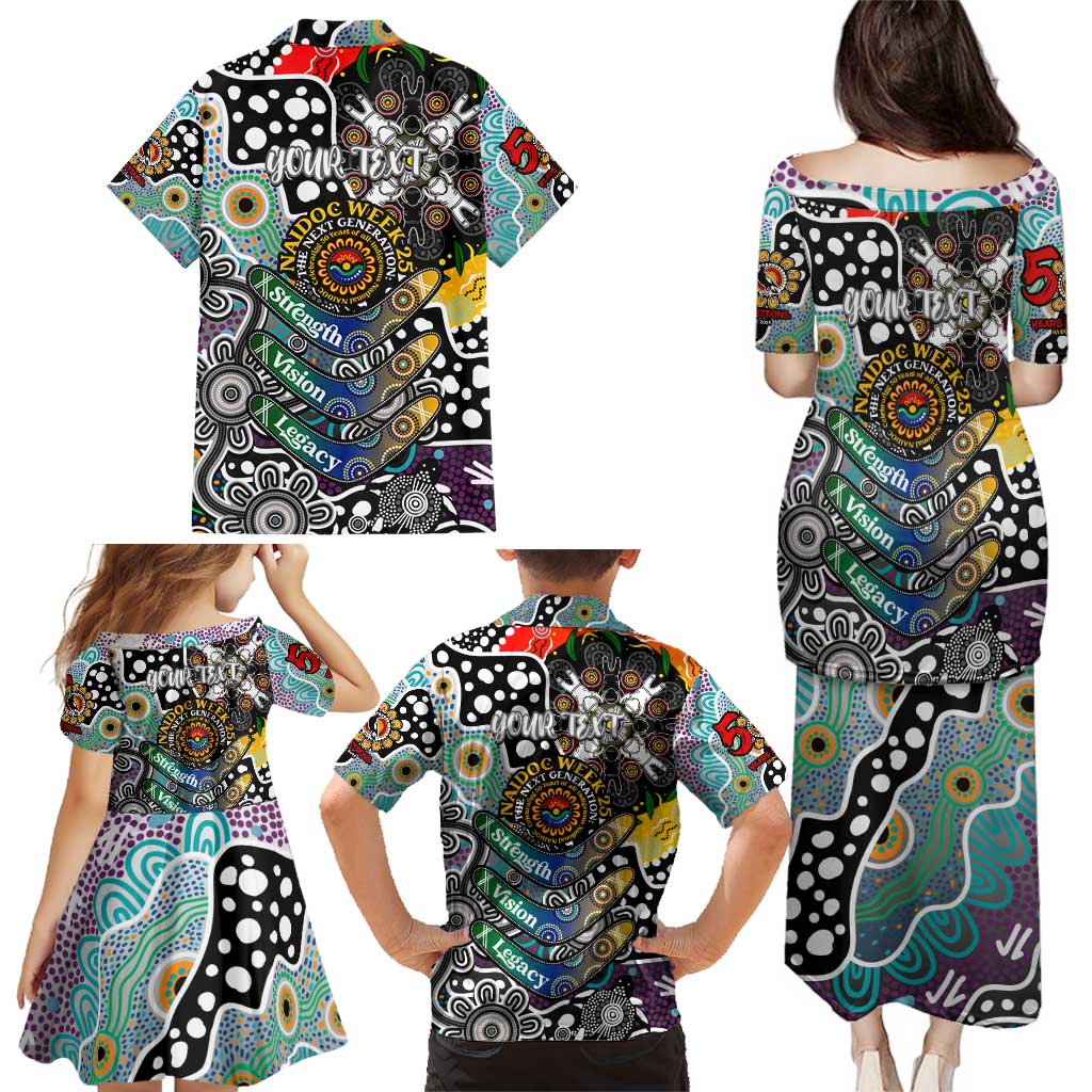 Personalised Magpies AFL Celebrating 50 Years of Naidoc Family Matching Puletasi and Hawaiian Shirt NAIDOC Week 2025 Aboriginal