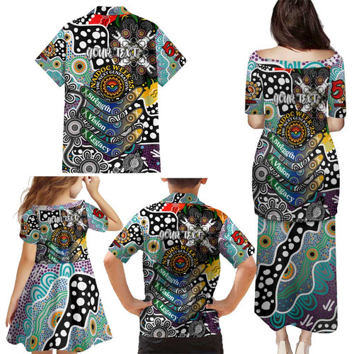 Personalised Magpies AFL Celebrating 50 Years of Naidoc Family Matching Puletasi and Hawaiian Shirt NAIDOC Week 2025 Aboriginal
