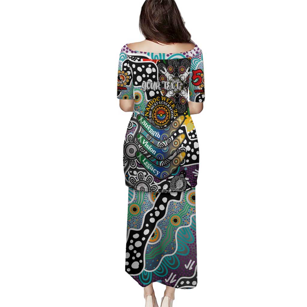 Personalised Magpies AFL Celebrating 50 Years of Naidoc Family Matching Puletasi and Hawaiian Shirt NAIDOC Week 2025 Aboriginal