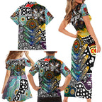 Personalised Magpies AFL Celebrating 50 Years of Naidoc Family Matching Short Sleeve Bodycon Dress and Hawaiian Shirt NAIDOC Week 2025 Aboriginal
