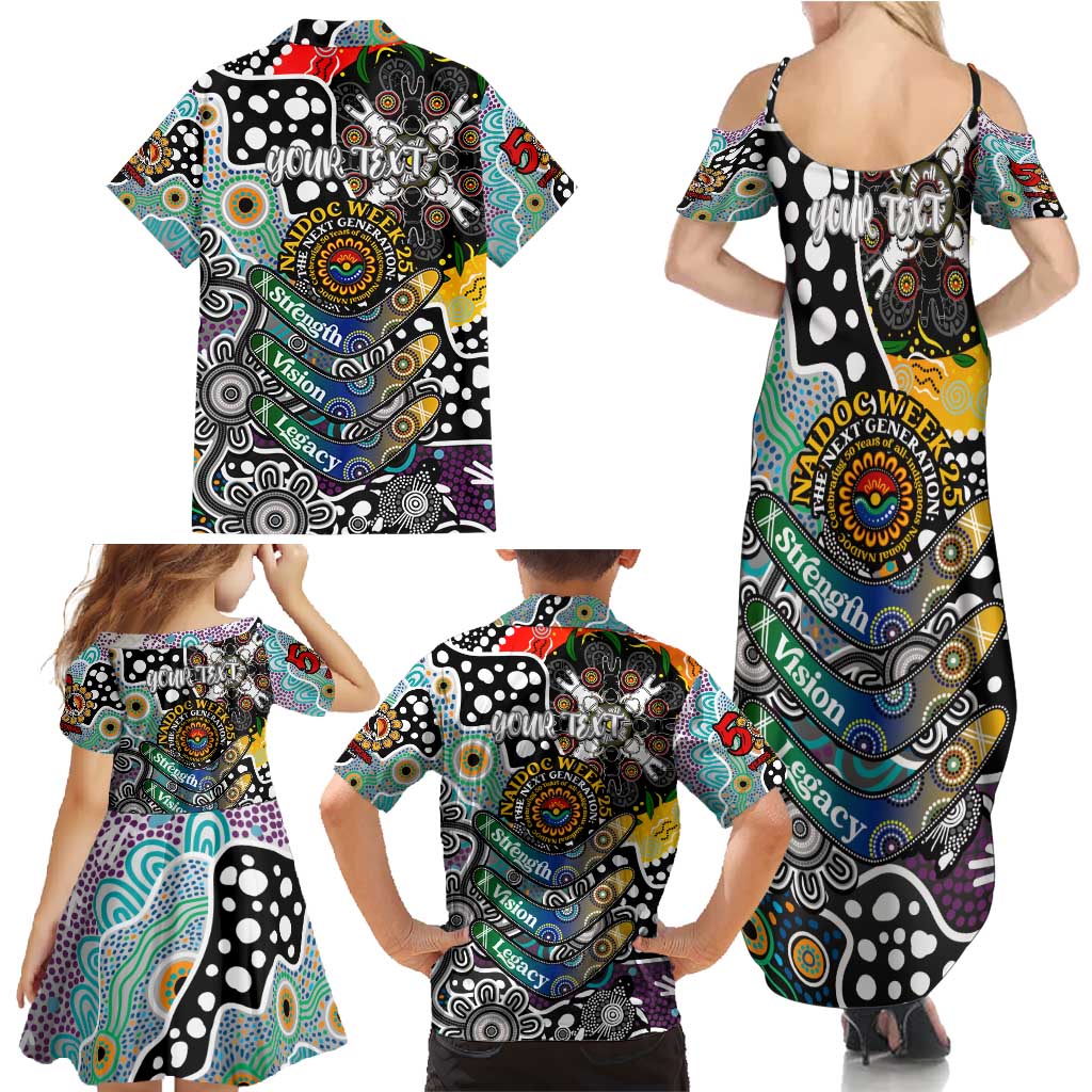 Personalised Magpies AFL Celebrating 50 Years of Naidoc Family Matching Summer Maxi Dress and Hawaiian Shirt NAIDOC Week 2025 Aboriginal