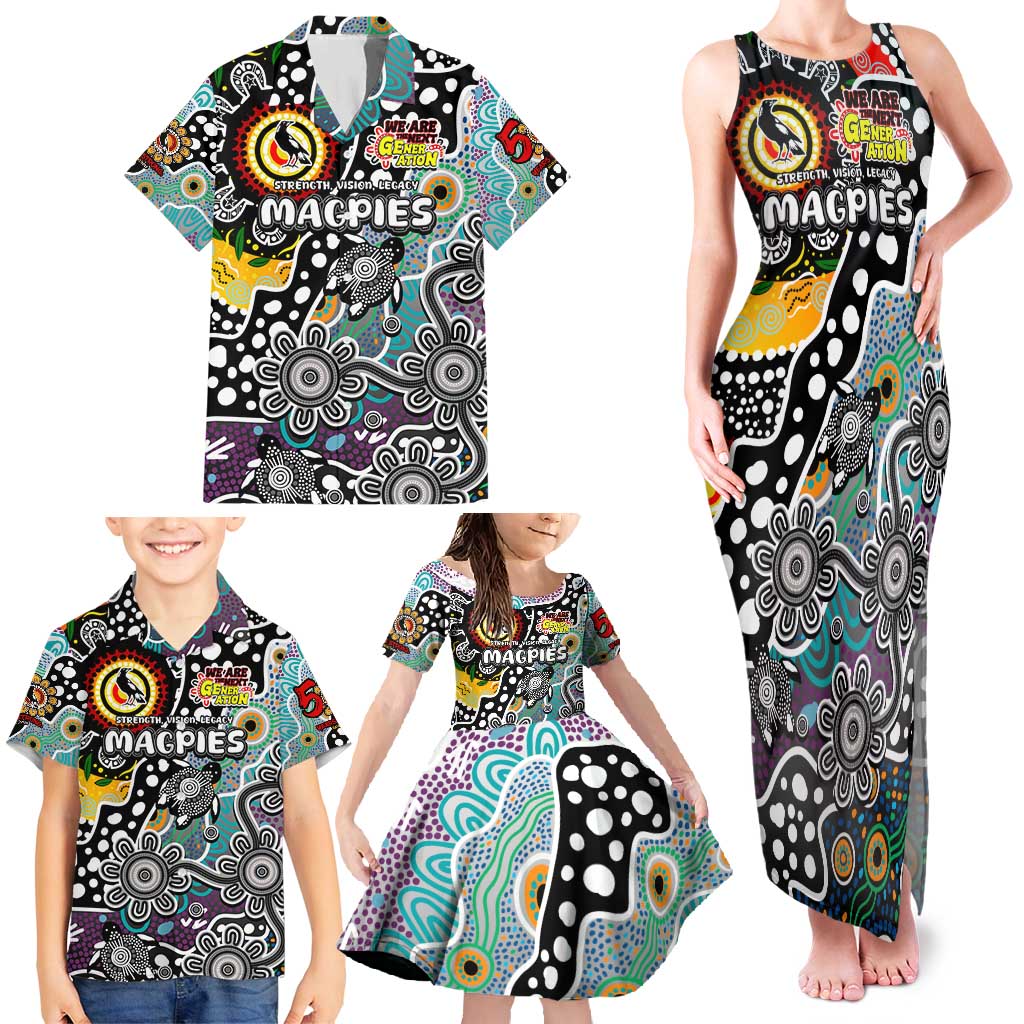 Personalised Magpies AFL Celebrating 50 Years of Naidoc Family Matching Tank Maxi Dress and Hawaiian Shirt NAIDOC Week 2025 Aboriginal