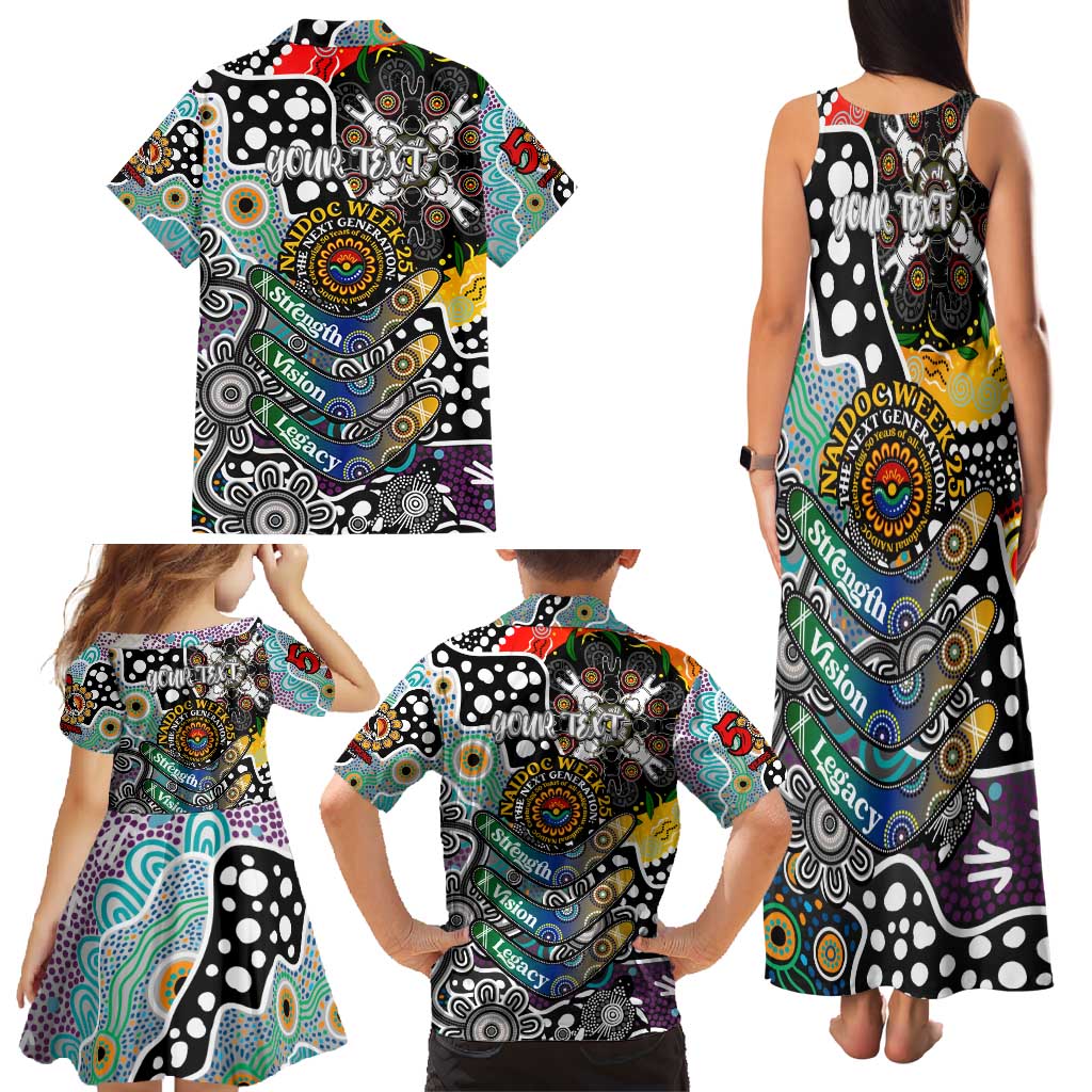 Personalised Magpies AFL Celebrating 50 Years of Naidoc Family Matching Tank Maxi Dress and Hawaiian Shirt NAIDOC Week 2025 Aboriginal
