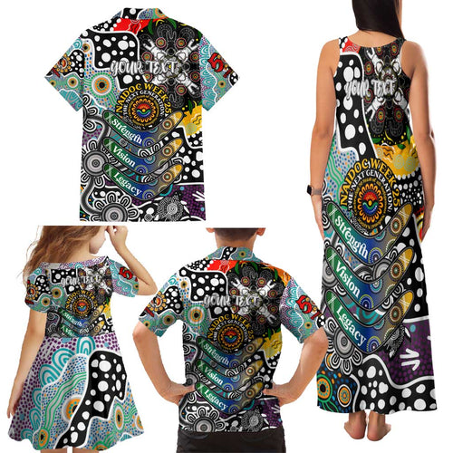 Personalised Magpies AFL Celebrating 50 Years of Naidoc Family Matching Tank Maxi Dress and Hawaiian Shirt NAIDOC Week 2025 Aboriginal