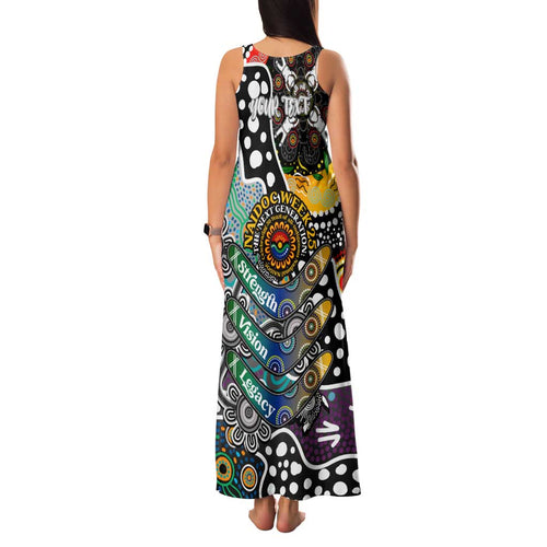 Personalised Magpies AFL Celebrating 50 Years of Naidoc Family Matching Tank Maxi Dress and Hawaiian Shirt NAIDOC Week 2025 Aboriginal