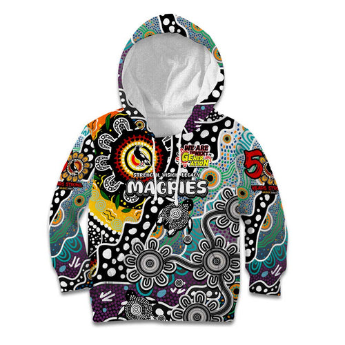 Personalised Magpies AFL Celebrating 50 Years of Naidoc Kid Hoodie NAIDOC Week 2025 Aboriginal