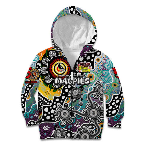 Personalised Magpies AFL Celebrating 50 Years of Naidoc Kid Hoodie NAIDOC Week 2025 Aboriginal