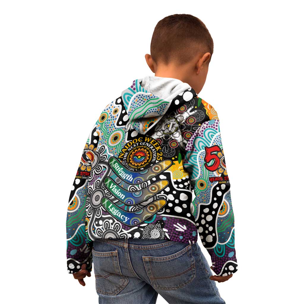 Personalised Magpies AFL Celebrating 50 Years of Naidoc Kid Hoodie NAIDOC Week 2025 Aboriginal