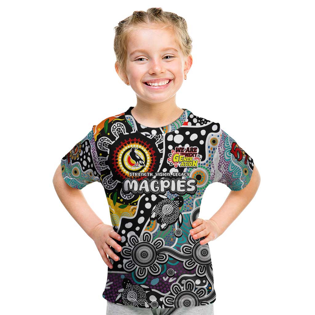 Personalised Magpies AFL Celebrating 50 Years of Naidoc Kid T Shirt NAIDOC Week 2025 Aboriginal