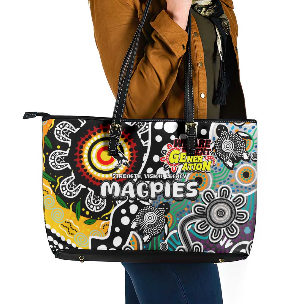 Magpies AFL Celebrating 50 Years of Naidoc Leather Tote Bag NAIDOC Week 2025 Aboriginal