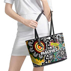 Magpies AFL Celebrating 50 Years of Naidoc Leather Tote Bag NAIDOC Week 2025 Aboriginal