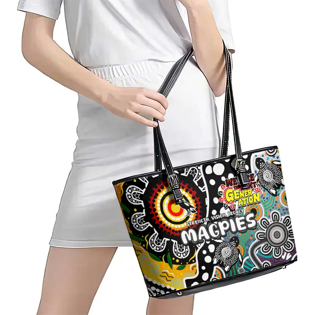 Magpies AFL Celebrating 50 Years of Naidoc Leather Tote Bag NAIDOC Week 2025 Aboriginal