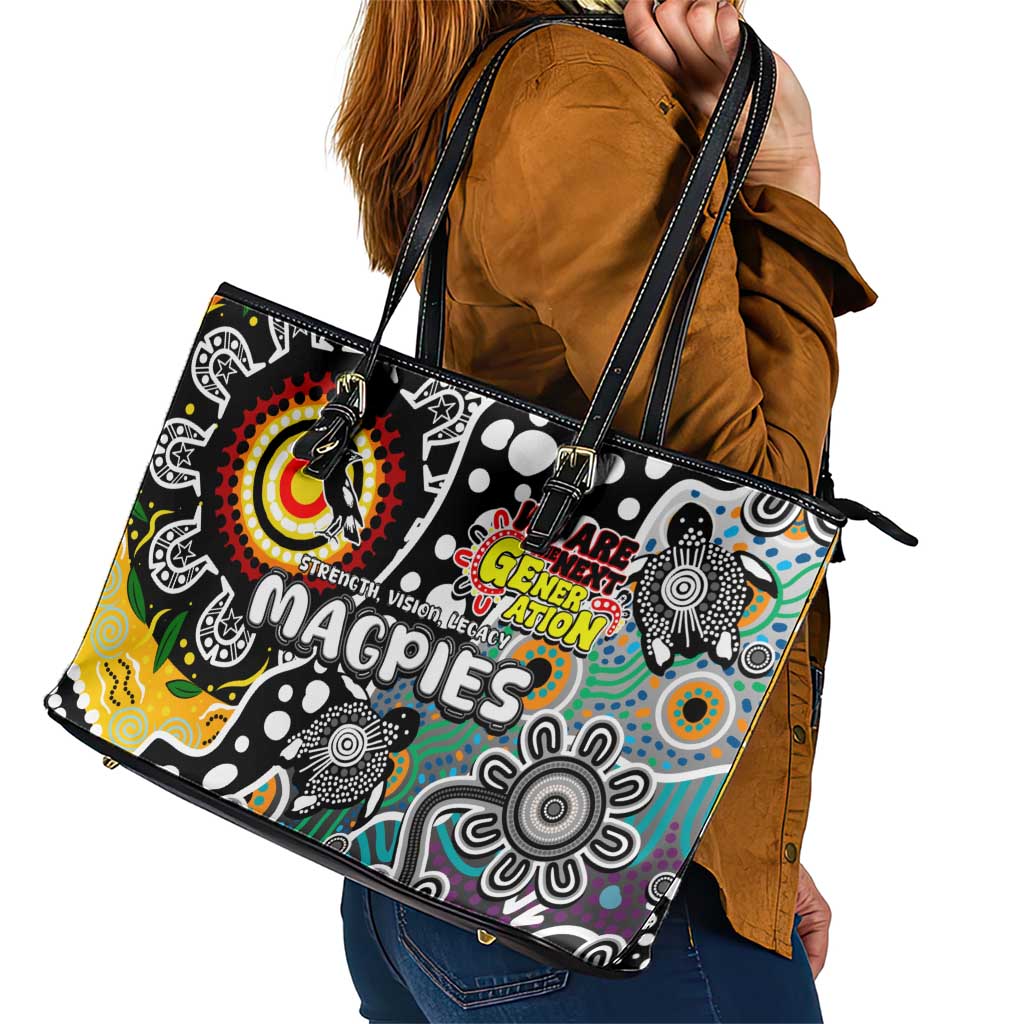 Magpies AFL Celebrating 50 Years of Naidoc Leather Tote Bag NAIDOC Week 2025 Aboriginal