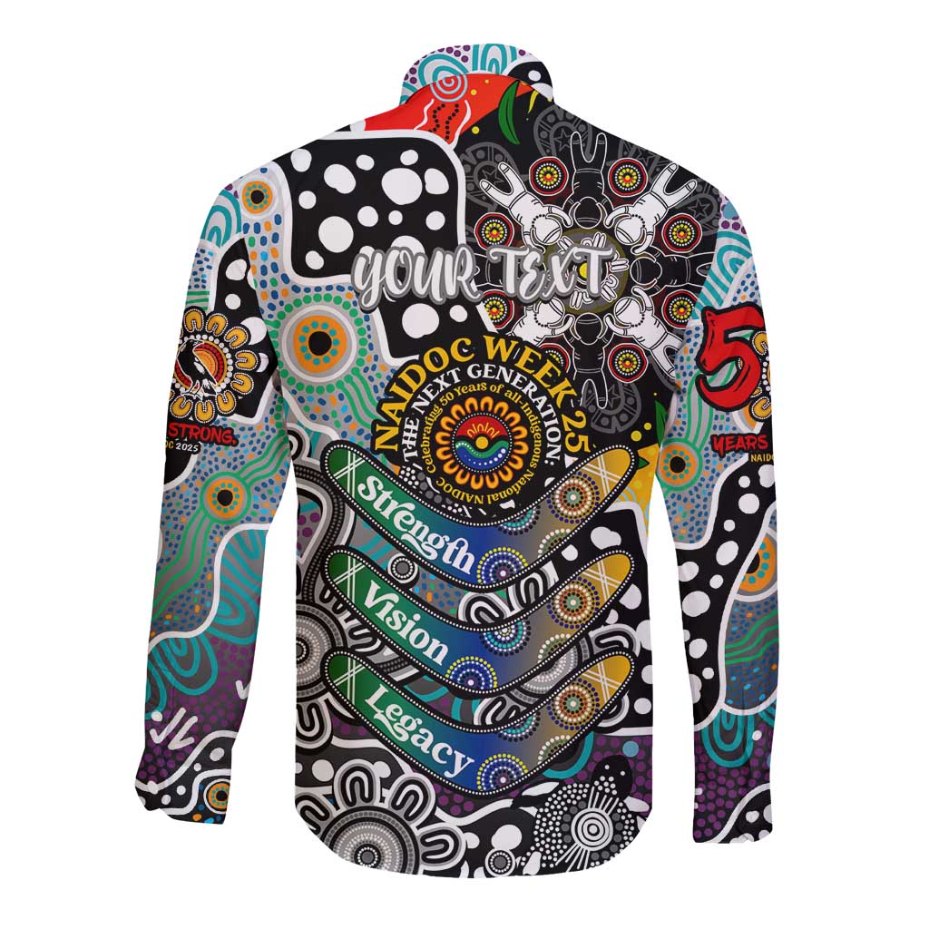 Personalised Magpies AFL Celebrating 50 Years of Naidoc Long Sleeve Button Shirt NAIDOC Week 2025 Aboriginal