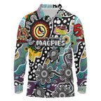 Personalised Magpies AFL Celebrating 50 Years of Naidoc Long Sleeve Polo Shirt NAIDOC Week 2025 Aboriginal