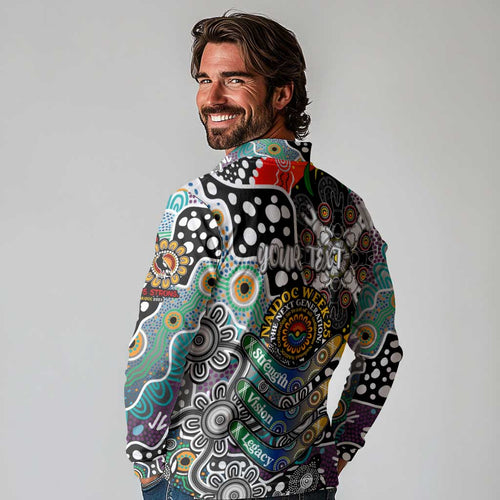 Personalised Magpies AFL Celebrating 50 Years of Naidoc Long Sleeve Polo Shirt NAIDOC Week 2025 Aboriginal