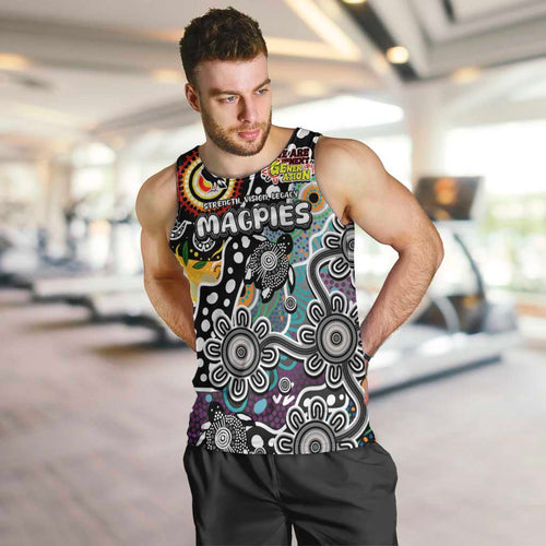 Personalised Magpies AFL Celebrating 50 Years of Naidoc Men Tank Top NAIDOC Week 2025 Aboriginal