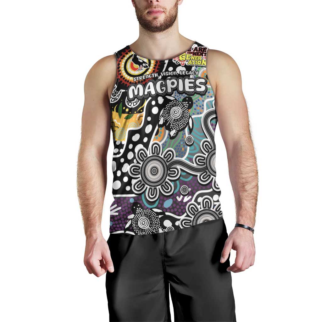Personalised Magpies AFL Celebrating 50 Years of Naidoc Men Tank Top NAIDOC Week 2025 Aboriginal