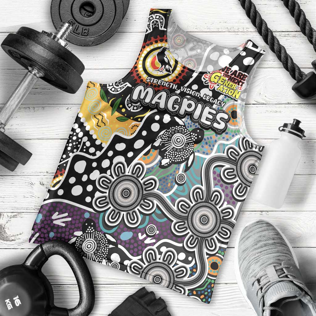 Personalised Magpies AFL Celebrating 50 Years of Naidoc Men Tank Top NAIDOC Week 2025 Aboriginal