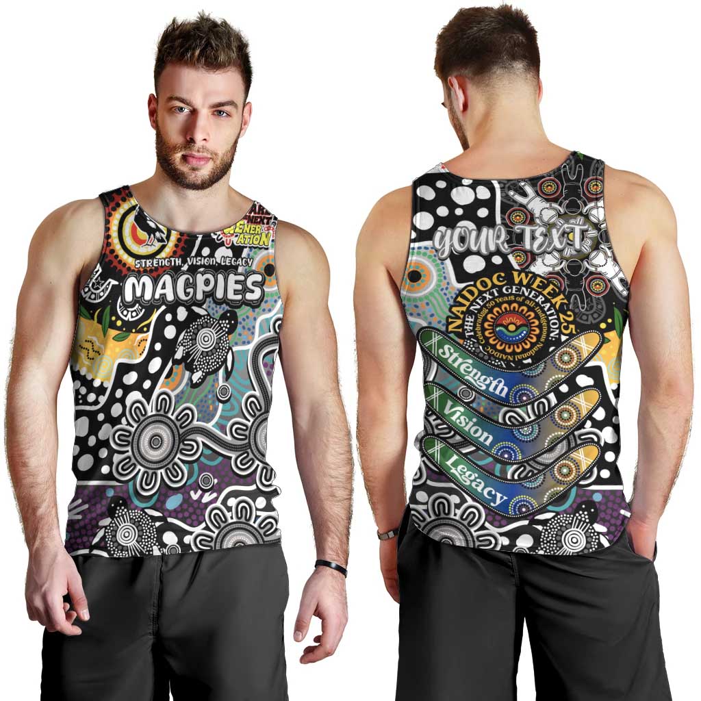 Personalised Magpies AFL Celebrating 50 Years of Naidoc Men Tank Top NAIDOC Week 2025 Aboriginal