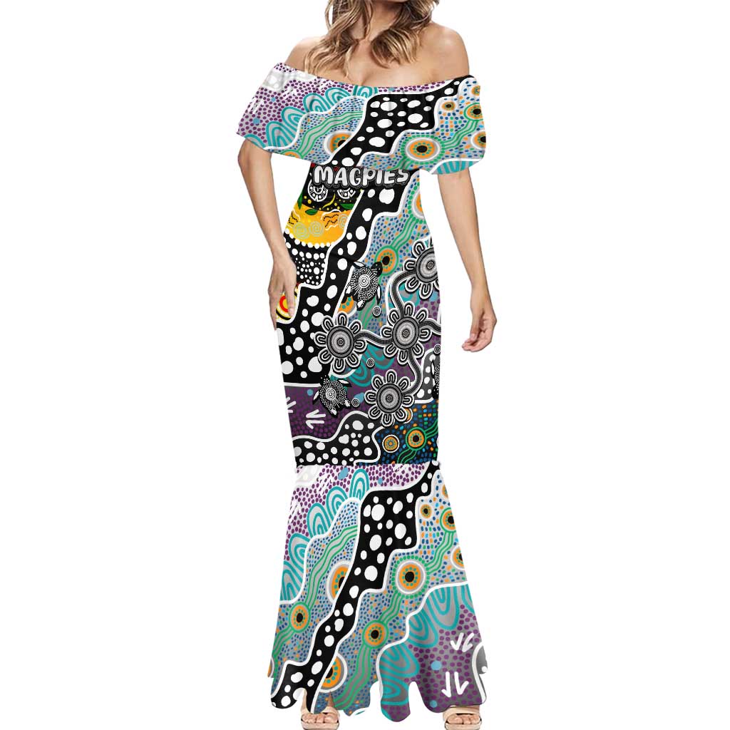 Personalised Magpies AFL Celebrating 50 Years of Naidoc Mermaid Dress NAIDOC Week 2025 Aboriginal