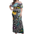 Personalised Magpies AFL Celebrating 50 Years of Naidoc Off Shoulder Maxi Dress NAIDOC Week 2025 Aboriginal