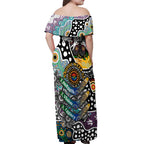 Personalised Magpies AFL Celebrating 50 Years of Naidoc Off Shoulder Maxi Dress NAIDOC Week 2025 Aboriginal