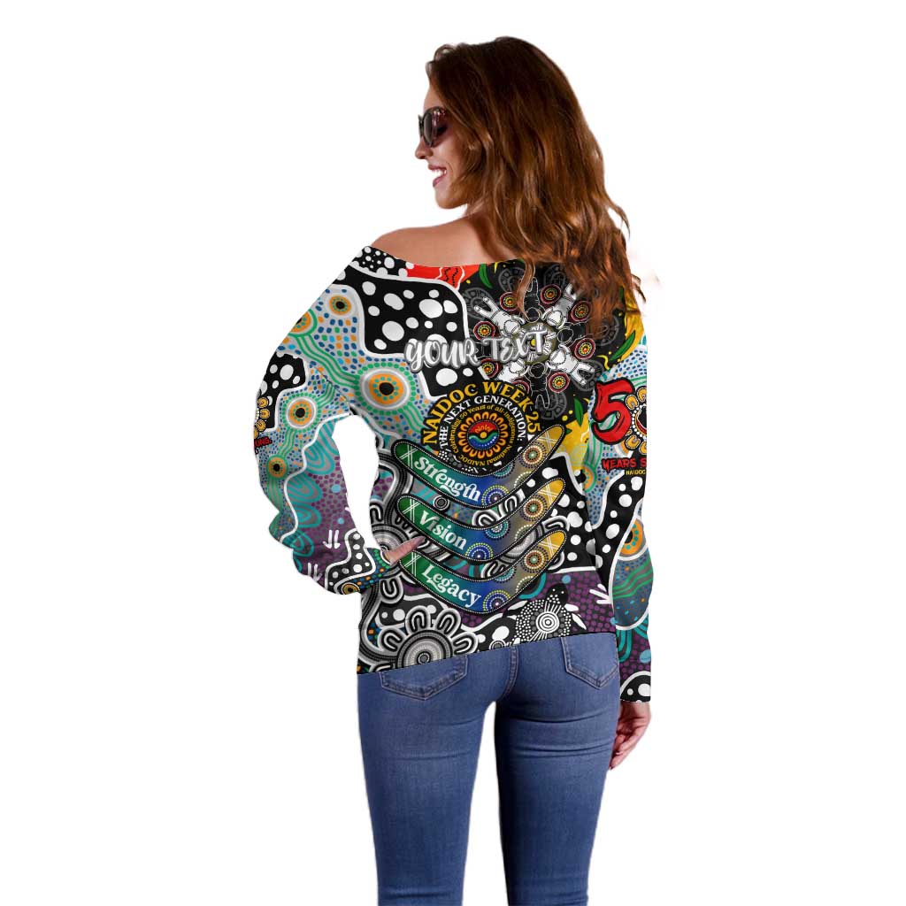 Personalised Magpies AFL Celebrating 50 Years of Naidoc Off Shoulder Sweater NAIDOC Week 2025 Aboriginal
