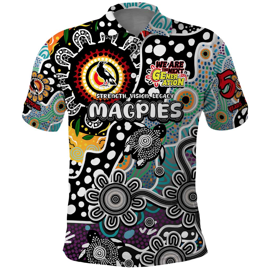 Personalised Magpies AFL Celebrating 50 Years of Naidoc Polo Shirt NAIDOC Week 2025 Aboriginal