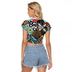 Personalised Magpies AFL Celebrating 50 Years of Naidoc Raglan Cropped T Shirt NAIDOC Week 2025 Aboriginal