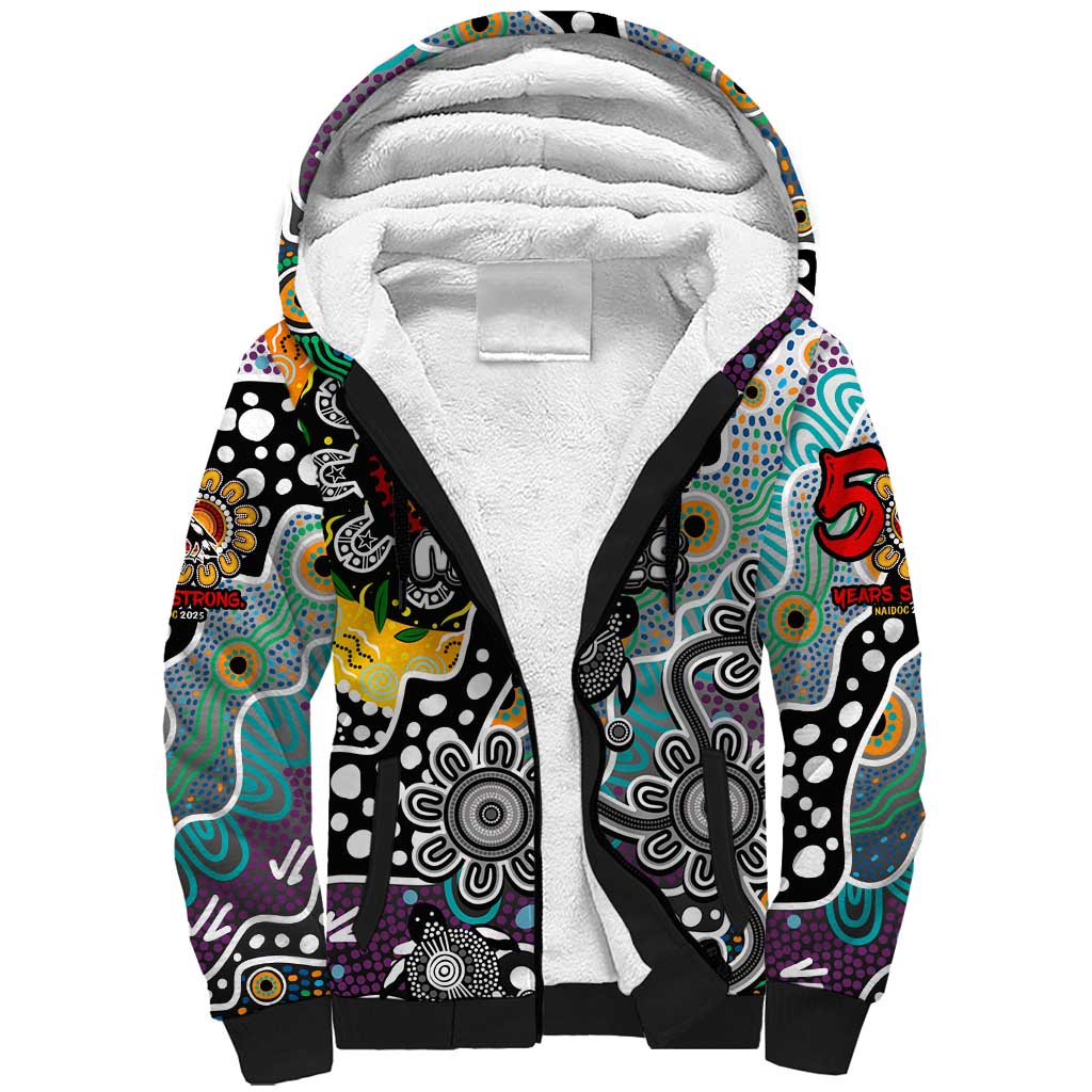Personalised Magpies AFL Celebrating 50 Years of Naidoc Sherpa Hoodie NAIDOC Week 2025 Aboriginal