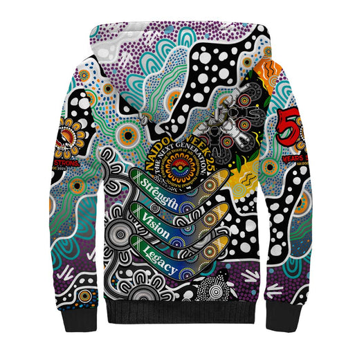 Personalised Magpies AFL Celebrating 50 Years of Naidoc Sherpa Hoodie NAIDOC Week 2025 Aboriginal
