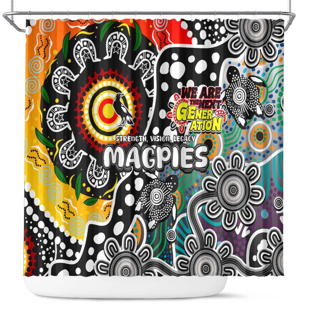 Magpies AFL Celebrating 50 Years of Naidoc Shower Curtain NAIDOC Week 2025 Aboriginal