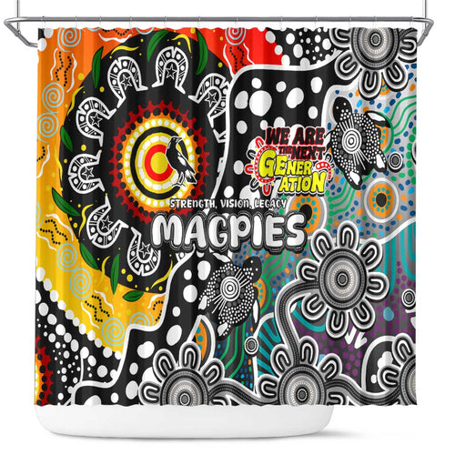 Magpies AFL Celebrating 50 Years of Naidoc Shower Curtain NAIDOC Week 2025 Aboriginal